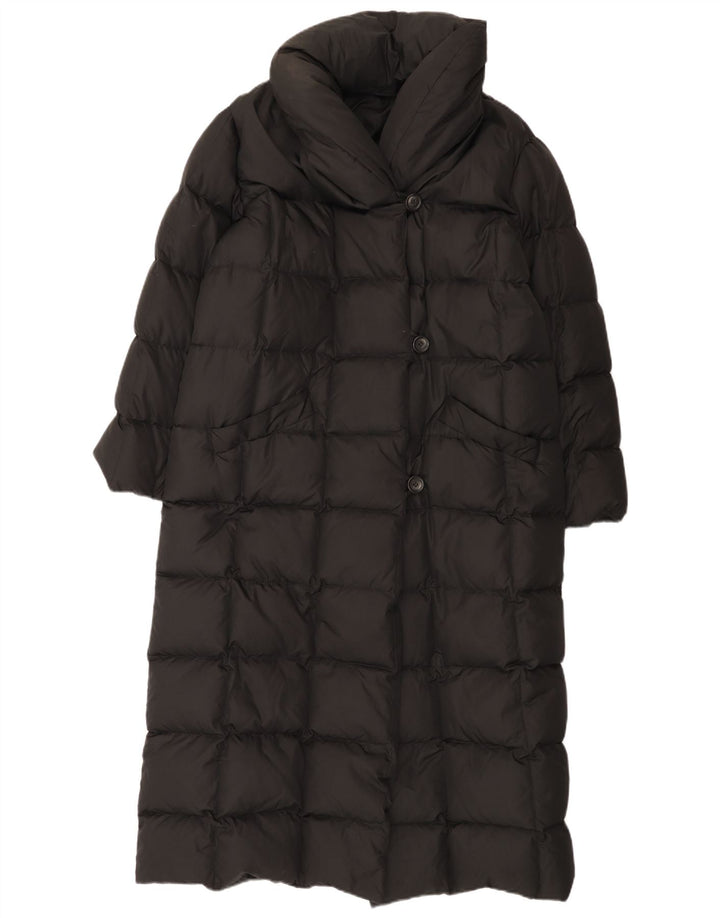 Casaco acolchoado feminino vintage solto UK 14 médio preto