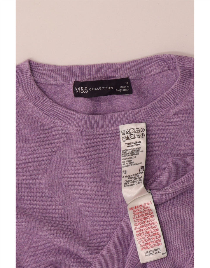 Suéter feminino MARKS & SPENCER com gola canoa Reino Unido 12 médio roxo