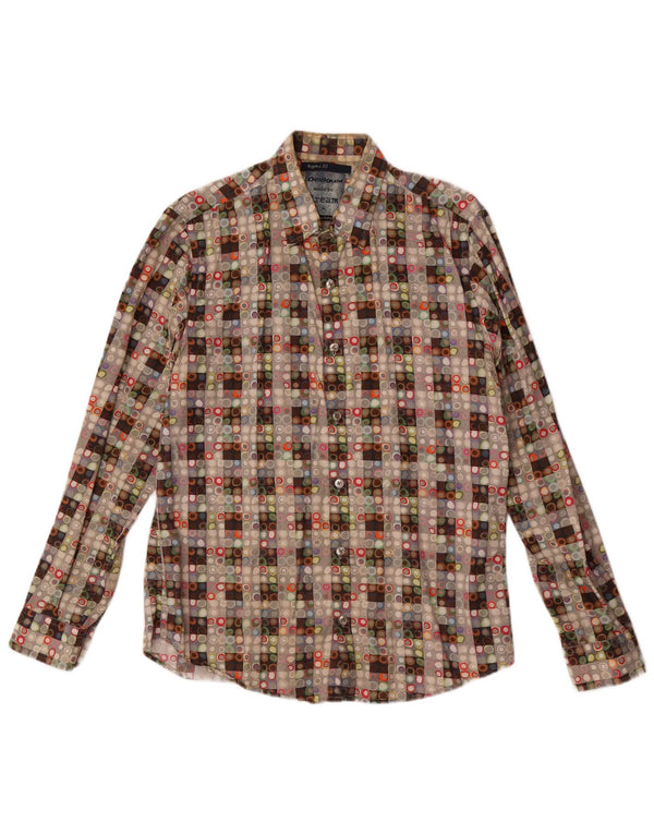 Camisa masculina Desigual Regular Fit média de algodão xadrez multicolorido