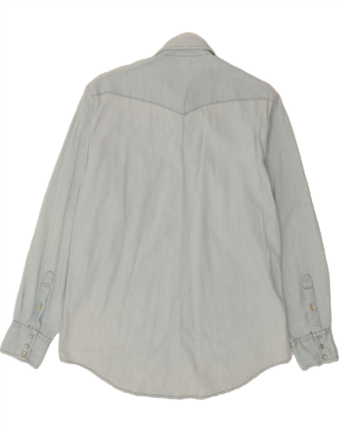 BENETTON Mens Denim Shirt Medium Blue Cotton Vintage Benetton and Second-Hand Benetton from Messina Hembry 