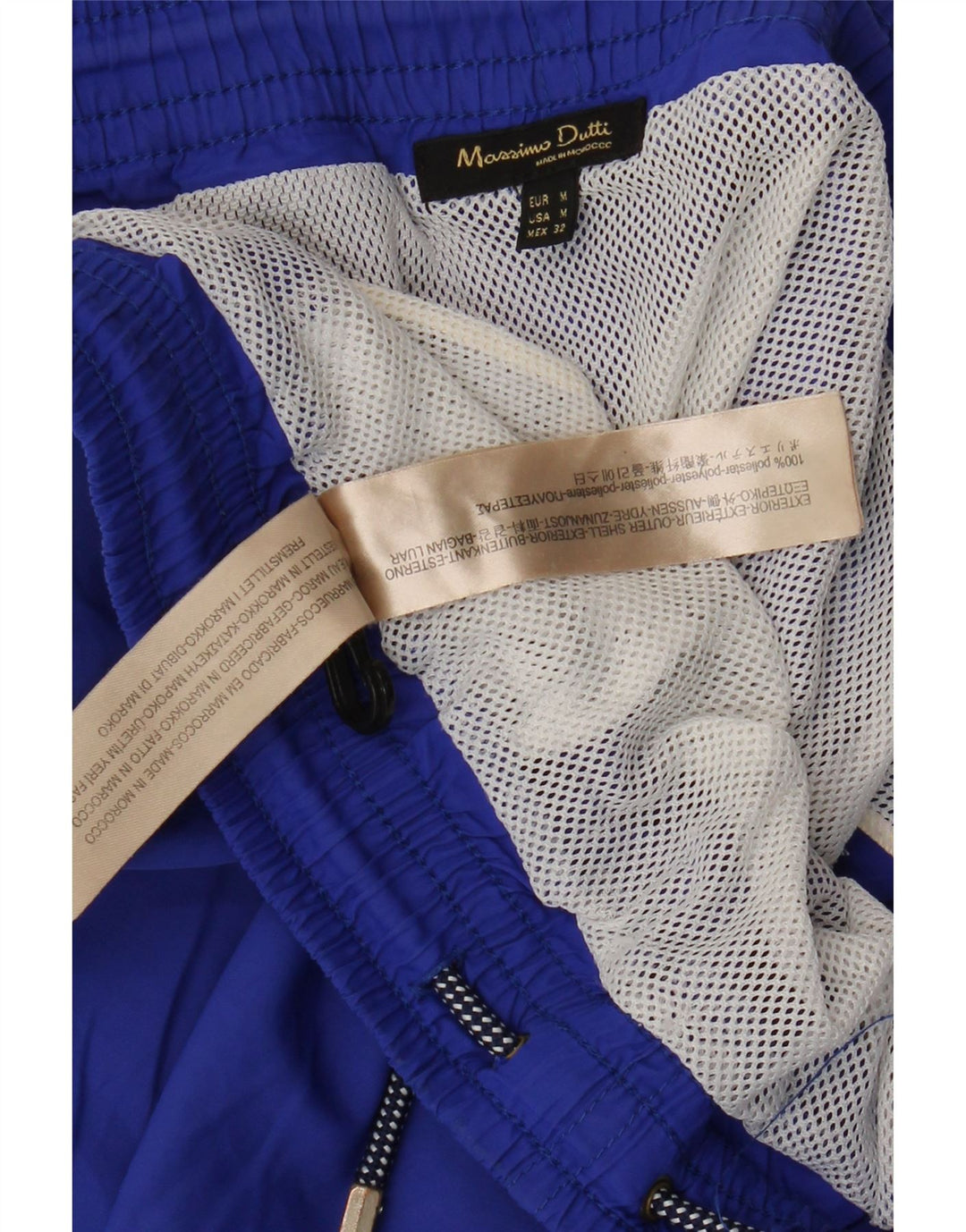 Shorts de natação masculino Massimo Dutti poliéster azul médio