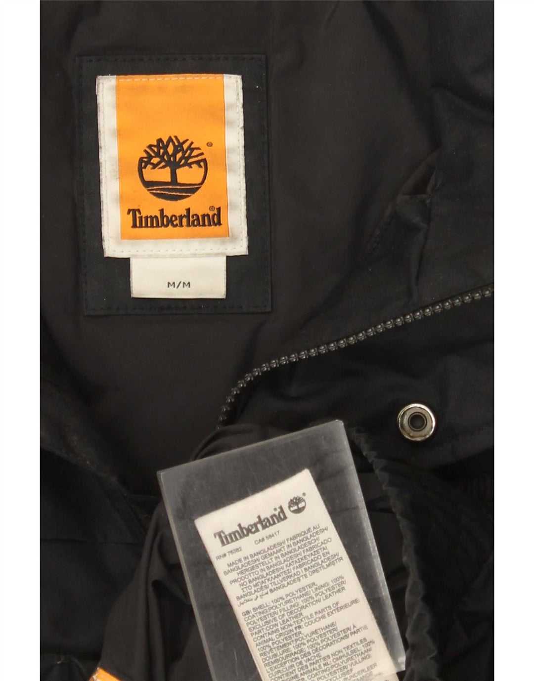 Jaqueta bomber masculina Timberland UK 38 poliéster preto médio