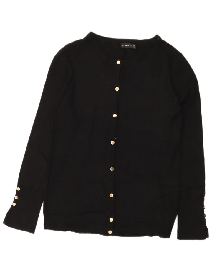 Suéter cardigã feminino Zara Reino Unido 14 grande viscose preta