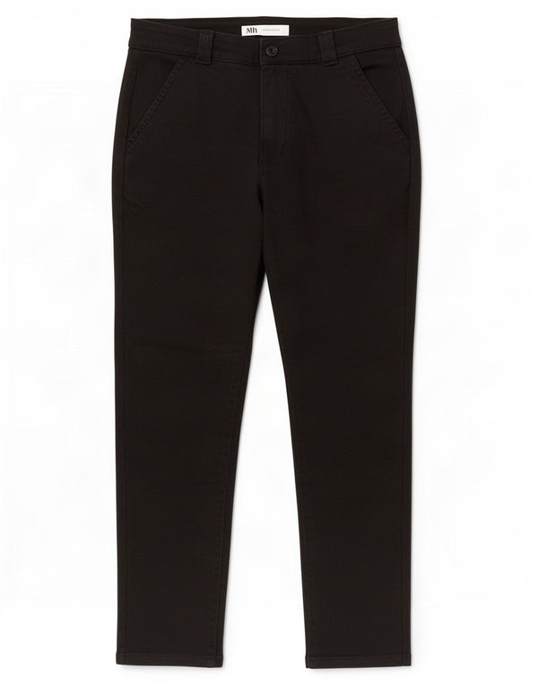 Zara Mens Slim Chino Calças EU 40 Médio W31 L26 Algodão Preto