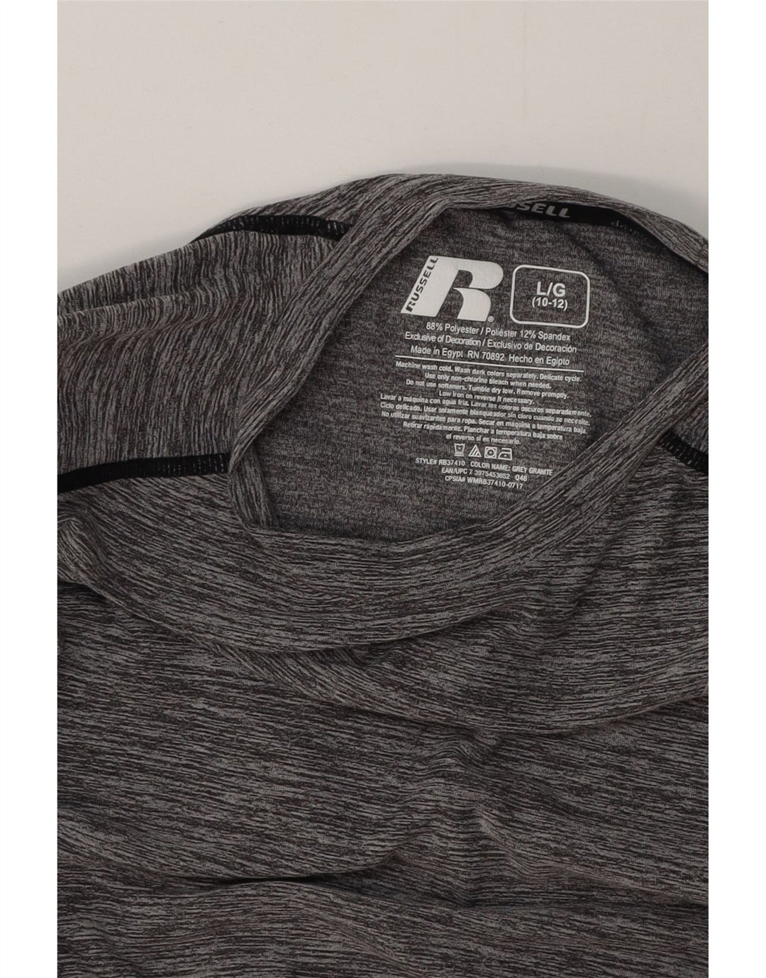 RUSSELL ATLÉTICO Meninos Dri-Power Top Manga Comprida 10-11 Anos Grande Cinza