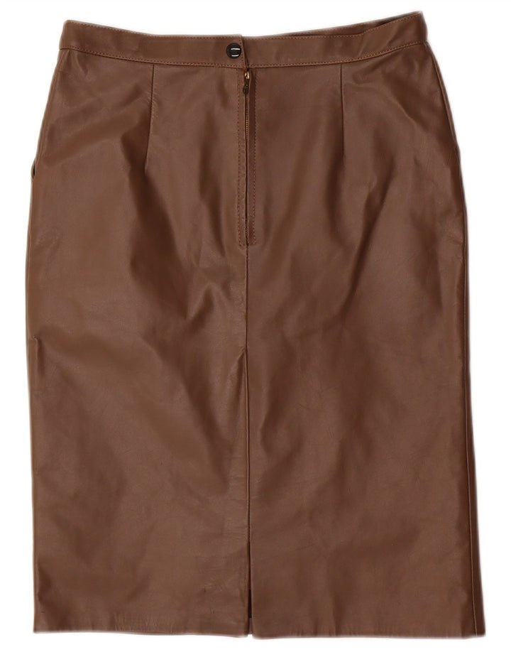 Saia lápis midi feminina VINTAGE W28 marrom médio