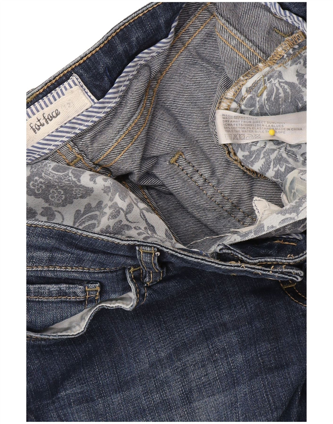 Calça jeans feminina Fat Face UK 12 médio W34 L23 algodão azul