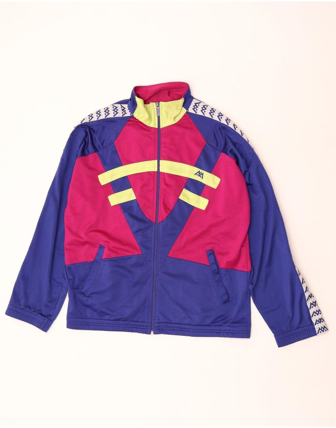 Jaqueta superior de agasalho gráfico masculino vintage grande poliéster azul colorblock