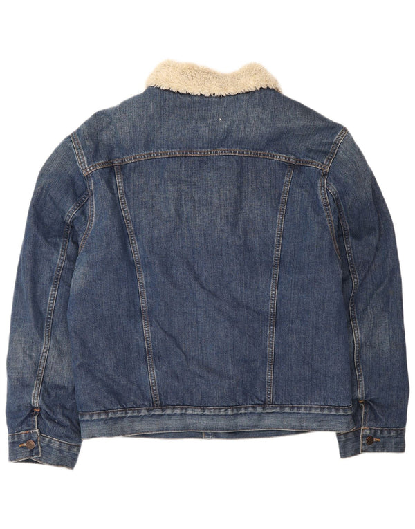 Jaqueta jeans Wrangler masculina UK 40 grande algodão azul