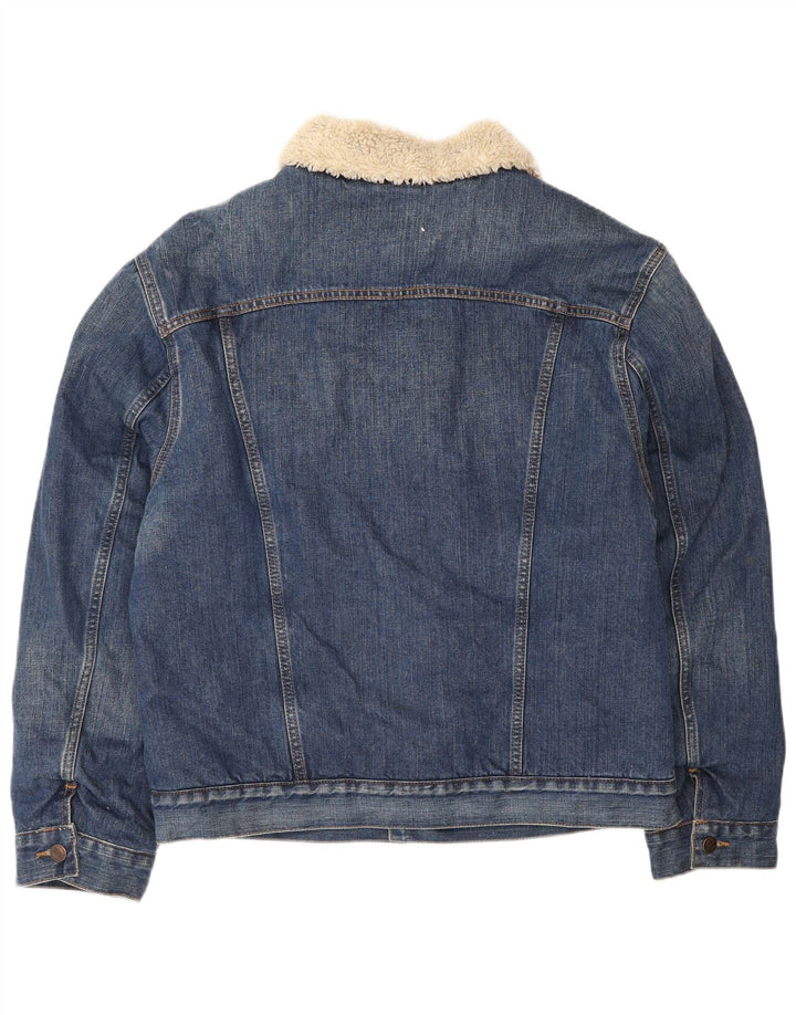 Jaqueta jeans Wrangler masculina UK 40 grande algodão azul
