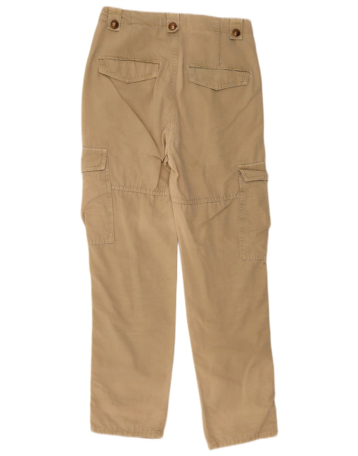 Calça cargo reta feminina Zara pequena W27 L30 bege