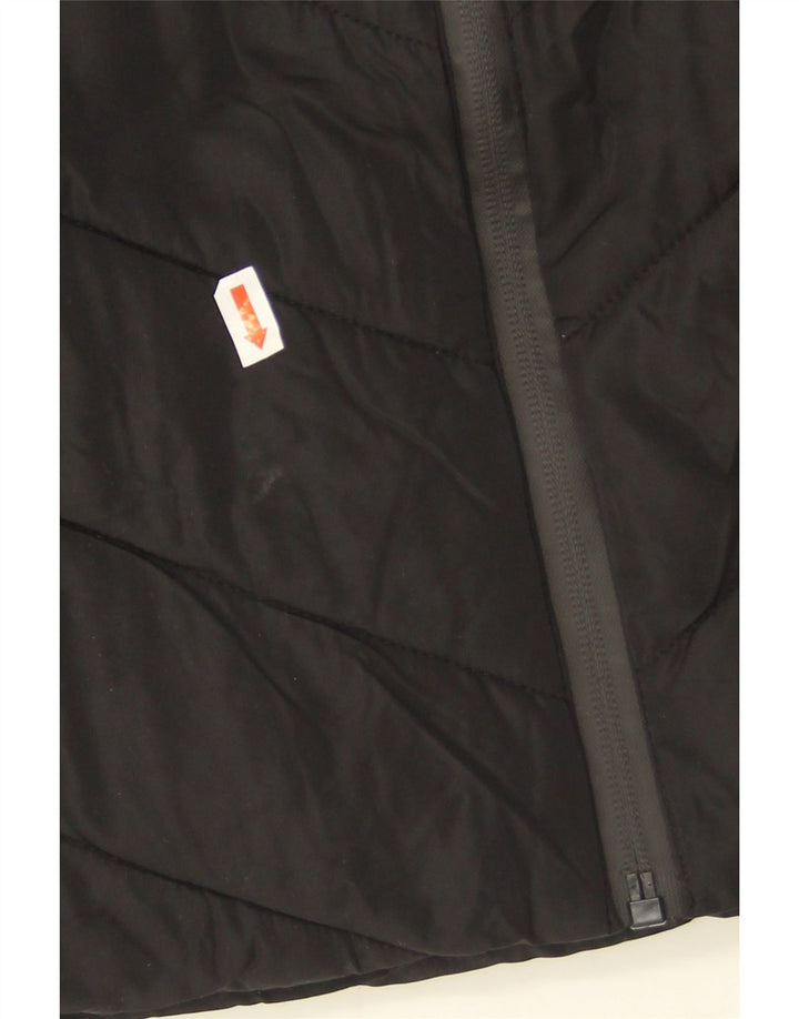 Jaqueta acolchoada com capuz feminina Zara UK 10 poliéster preto pequeno