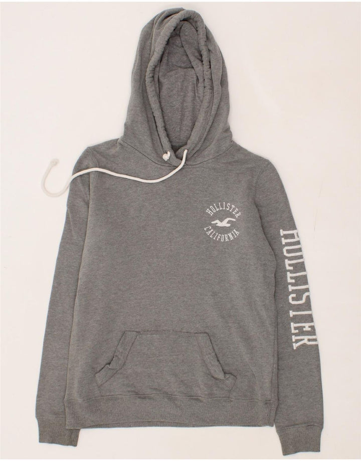 HOLLISTER Mens Graphic Hoodie Jumper Small Grey Cotton Vintage Hollister and Second-Hand Hollister from Messina Hembry 