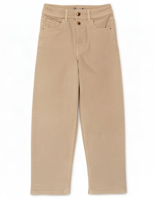Zara Jeans retos femininos EU 36 XS W26 L26 Algodão bege