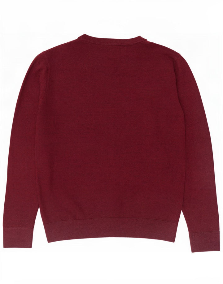 Suéter masculino Gap com gola canoa pequeno Borgonha