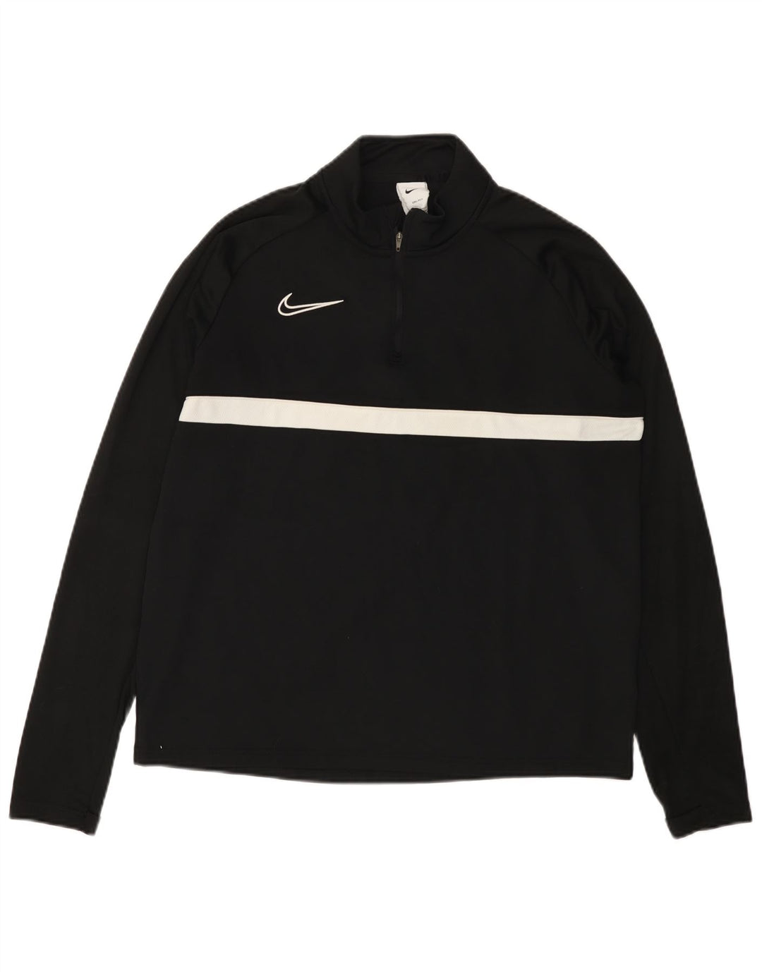 NIKE Masculino Dri Fit Zip Neck Pullover Treino Top Grande Preto Colourblock