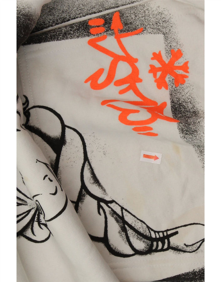 Suéter feminino com capuz gráfico Frozen da ZARA Reino Unido 10 pequeno branco