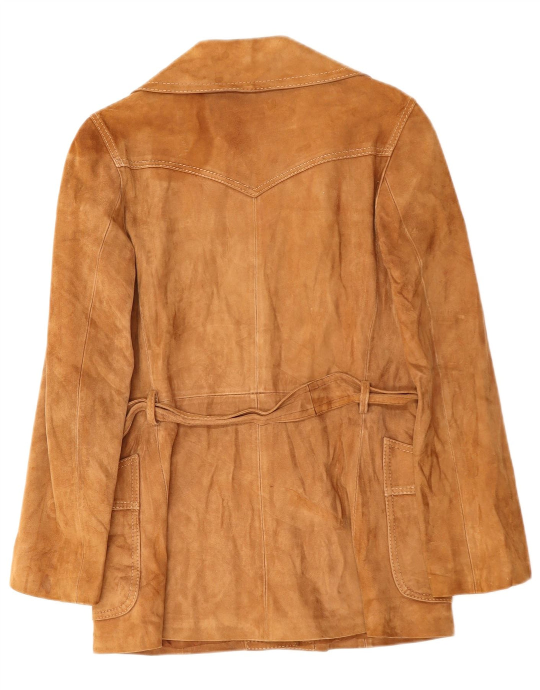 Jaqueta de camurça feminina VINTAGE UK 14 marrom médio