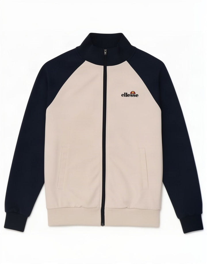 Ellesse Jaqueta masculina de agasalho grande poliéster colorblock azul marinho