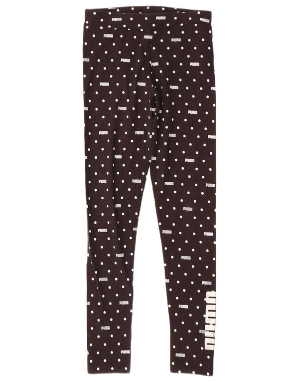 Leggings estampadas PUMA para meninas 13-14 anos algodão manchado preto