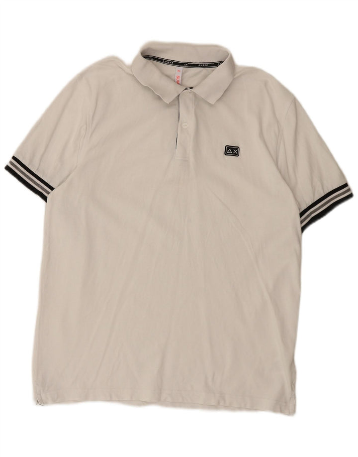 Camisa polo masculina SUN68 2XL algodão branco