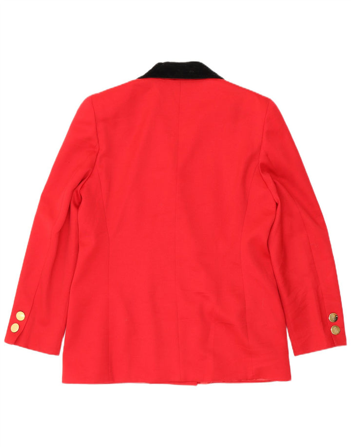 Jaqueta blazer feminina chique com peito duplo Reino Unido 18 XL vermelho colorblock