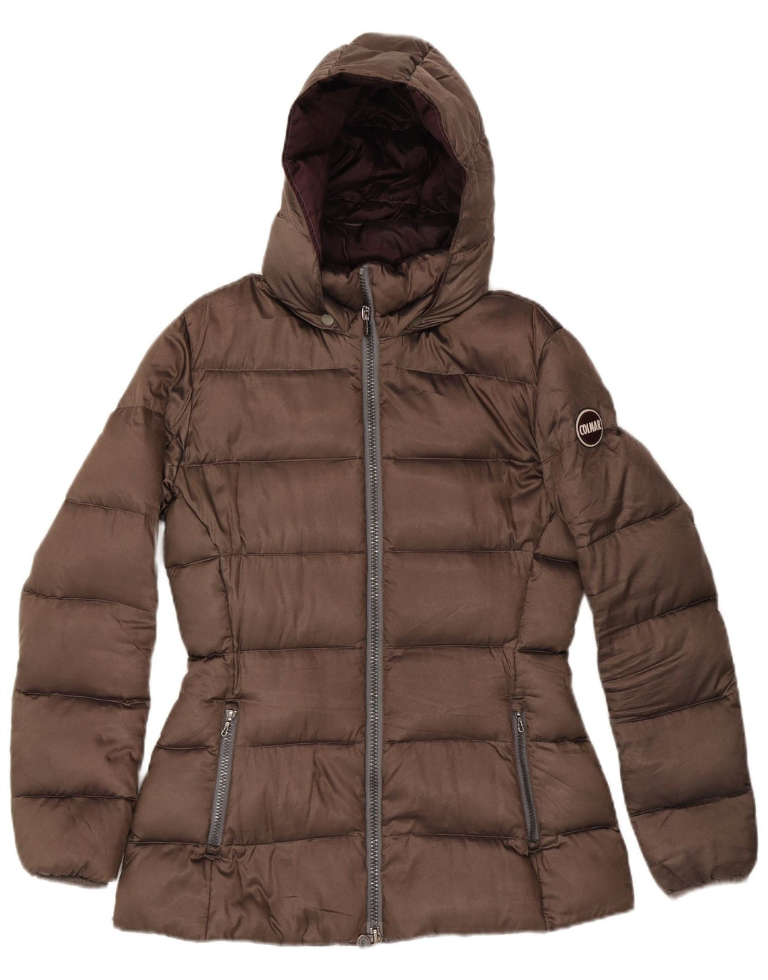 Jaqueta acolchoada com capuz feminino Colmar IT 46 grande marrom