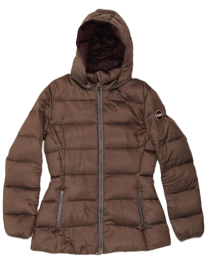 Jaqueta acolchoada com capuz feminino Colmar IT 46 grande marrom