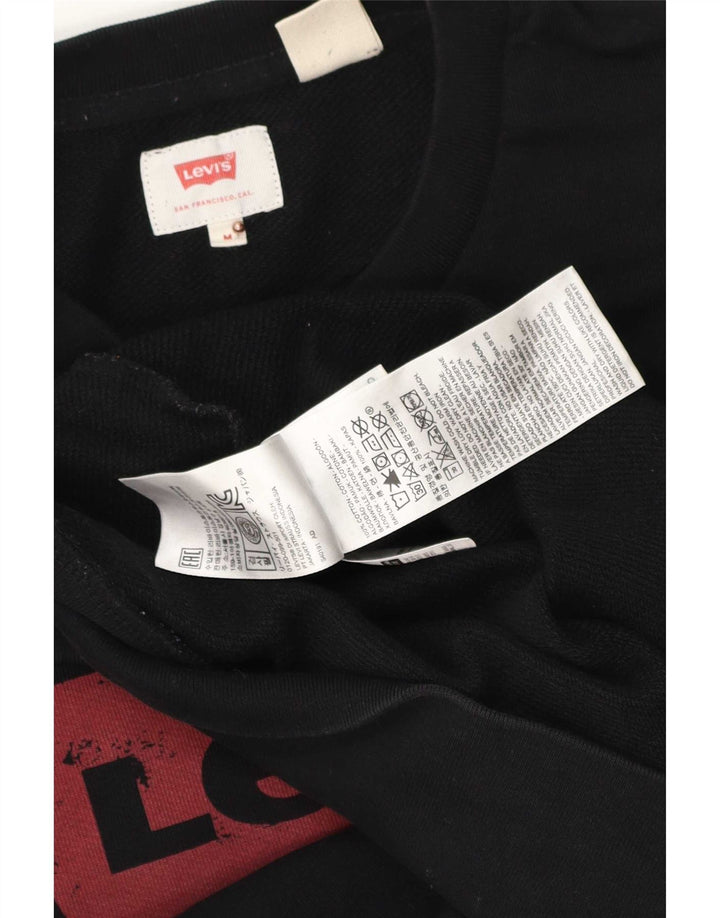 Levi's moletom gráfico masculino jumper médio preto algodão