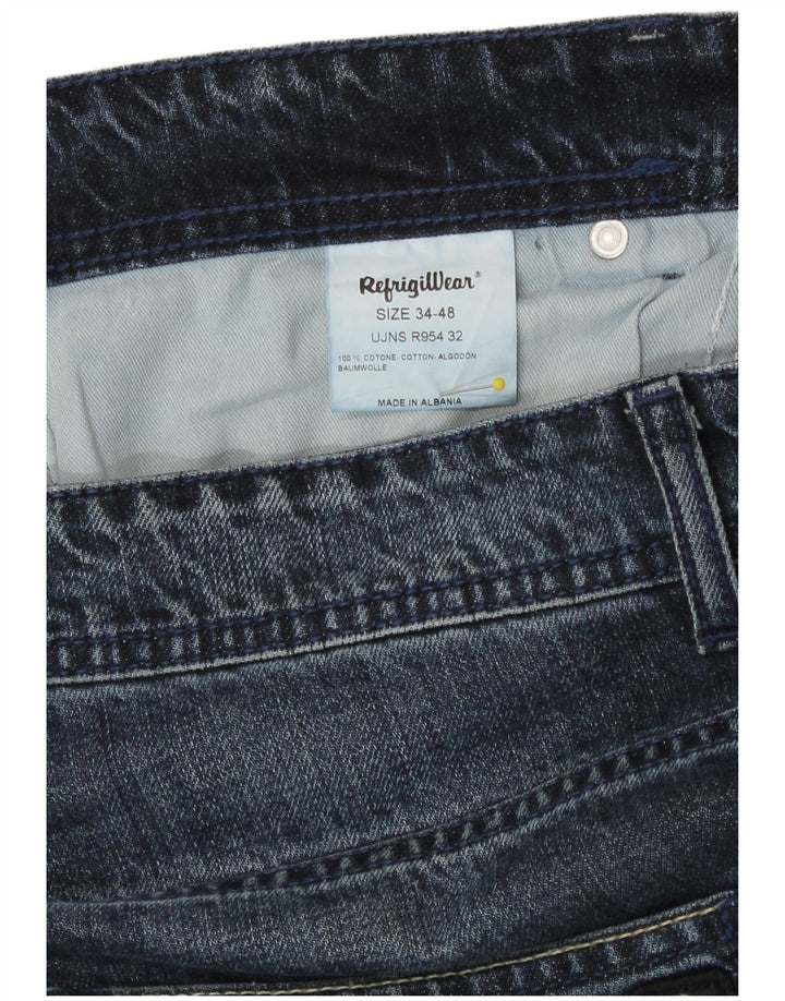 Refrigiwear Mens Slim Jeans W34 L30 Azul Marinho Algodão