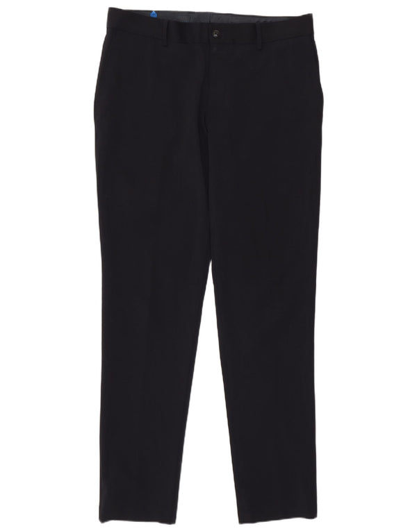Zara Mens Slim Calça Casual EU 40 Médio W31 L30 Azul Marinho Poliéster