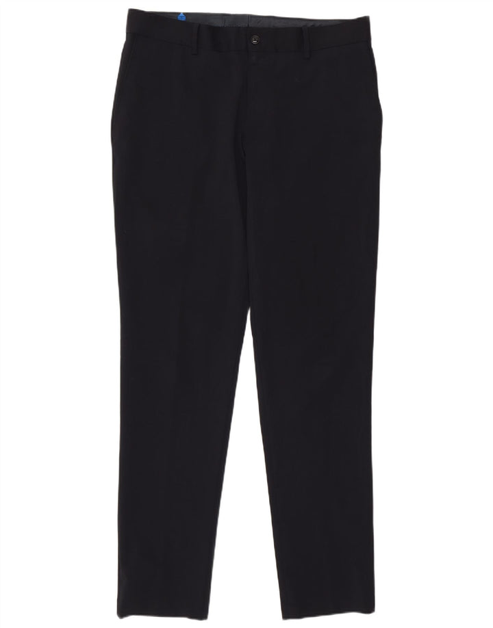 Zara Mens Slim Calça Casual EU 40 Médio W31 L30 Azul Marinho Poliéster