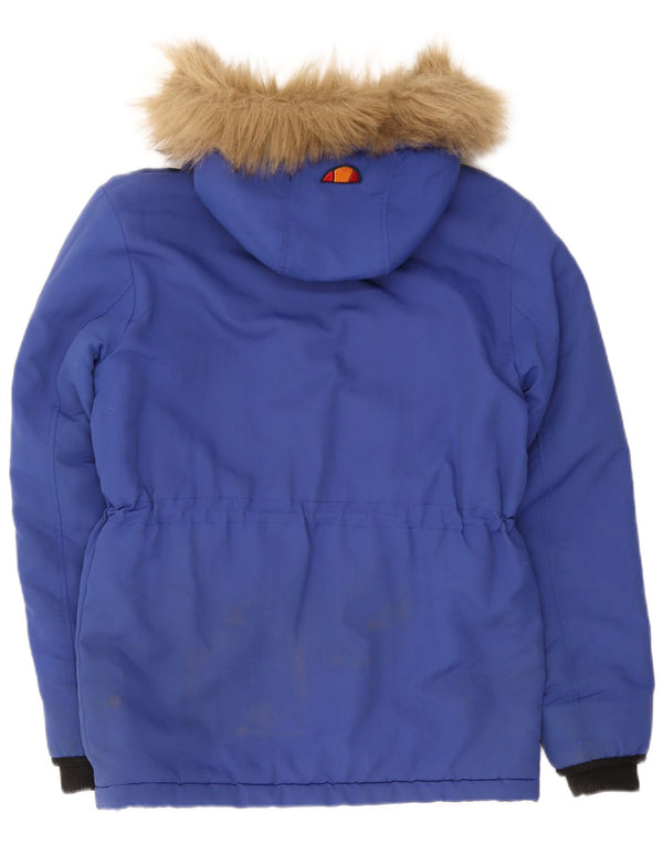 Jaqueta corta-vento masculina Ellesse com capuz UK 34 XS azul nylon