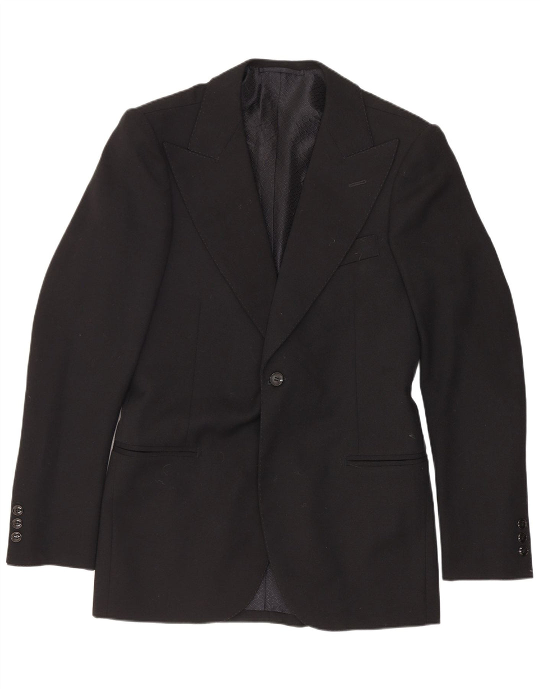 Jaqueta blazer masculina vintage com 1 botão UK 36 pequena preta clássica