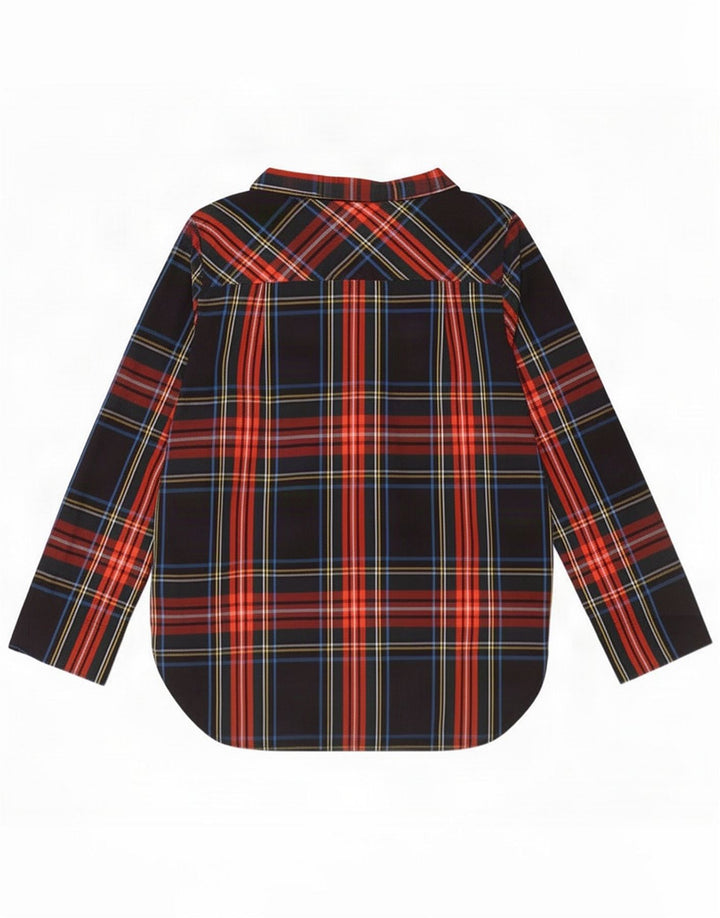 Blusa feminina J. Crew de manga comprida US 8 média xadrez multicolorida