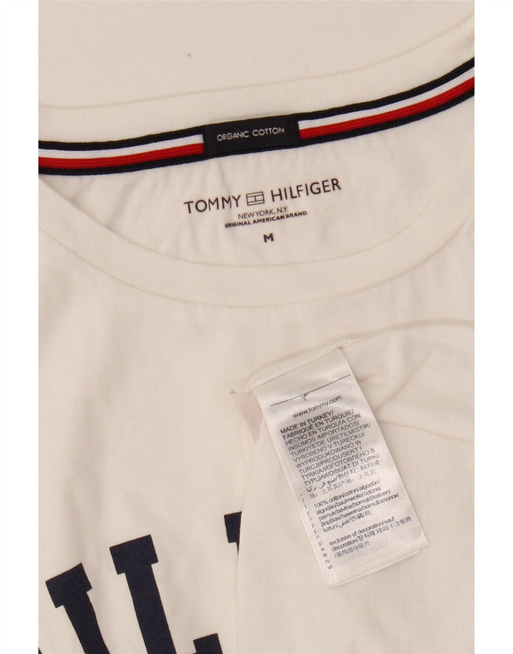 Camiseta feminina TOMMY HILFIGER com estampa gráfica UK 14 algodão branco médio