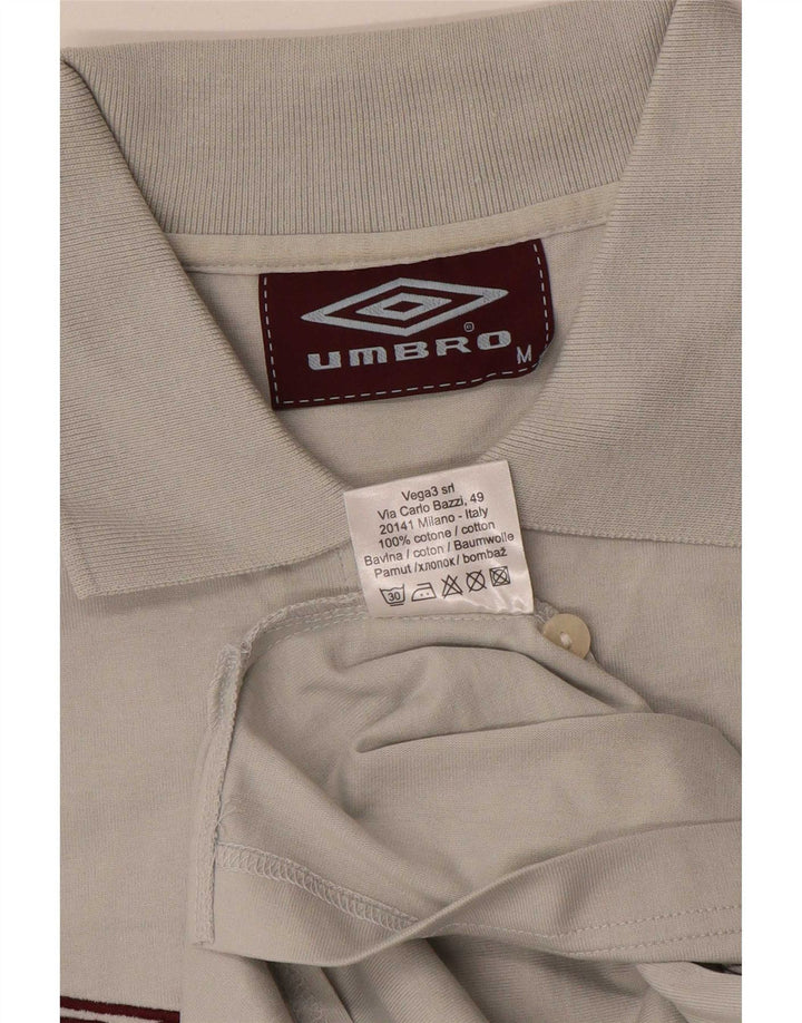 Camisa polo masculina Umbro gráfica cinza médio algodão