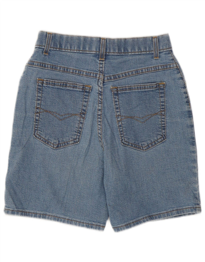Shorts jeans feminino Marks & Spencer UK 8 pequeno W23 algodão azul