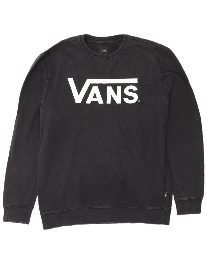 VANS Mens Graphic Moletom Jumper Grande Preto