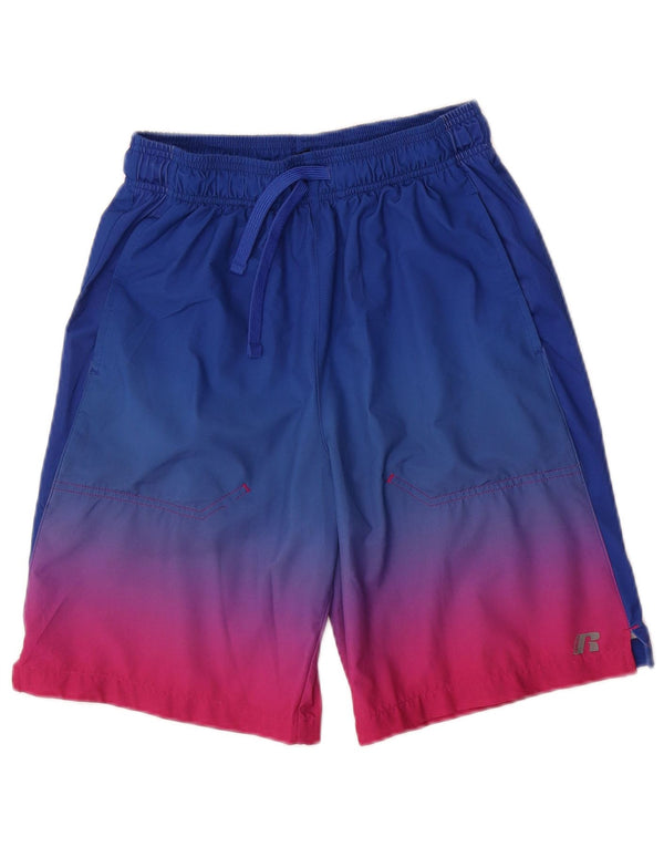 Shorts esportivos Russell Athletic Boys 15-16 anos 2XL azul colorblock