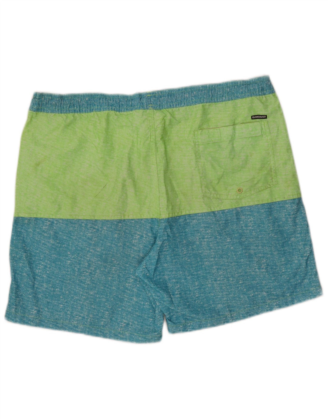 Shorts de natação masculino Quiksilver grande bloco colorido verde