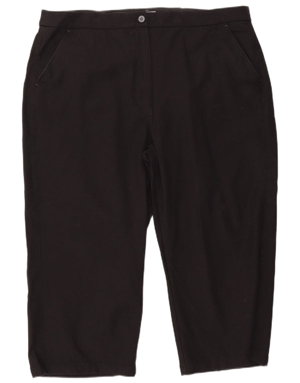 Calça Capri Feminina White Stuff UK 22 3XL W44 L24 Algodão Preto
