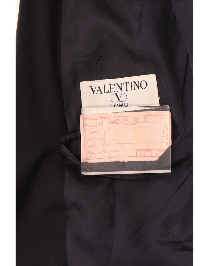 Jaqueta Blazer Masculina Valentino com 2 Botões IT 52 XL Azul Marinho Lã