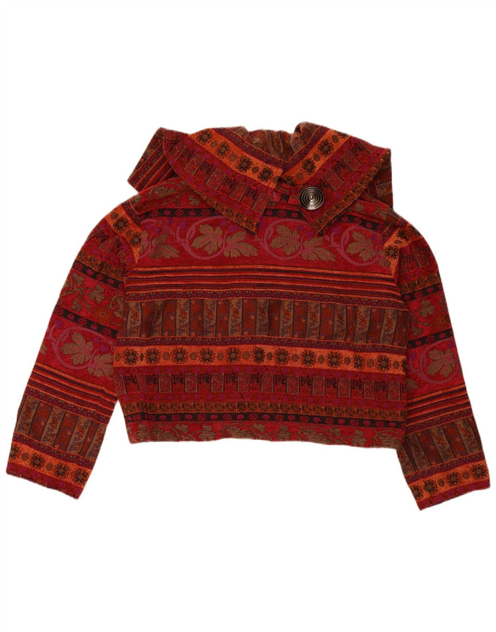 Jaqueta blazer feminina SHE'S CRAZY superdimensionada EUA 2 XS Borgonha floral