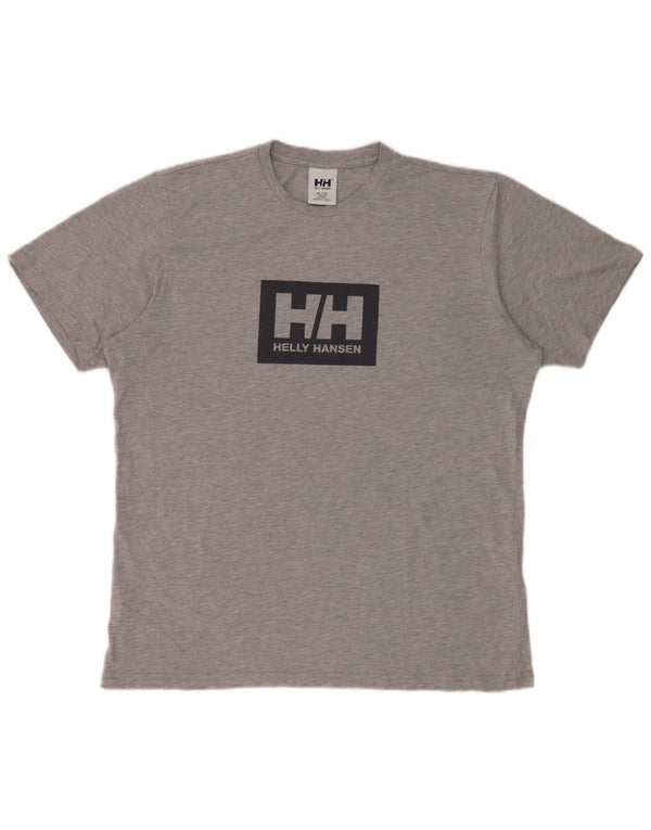Camiseta gráfica masculina Helly Hansen Top XL algodão cinza