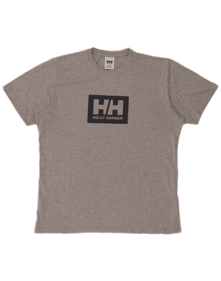 Camiseta gráfica masculina Helly Hansen Top XL algodão cinza