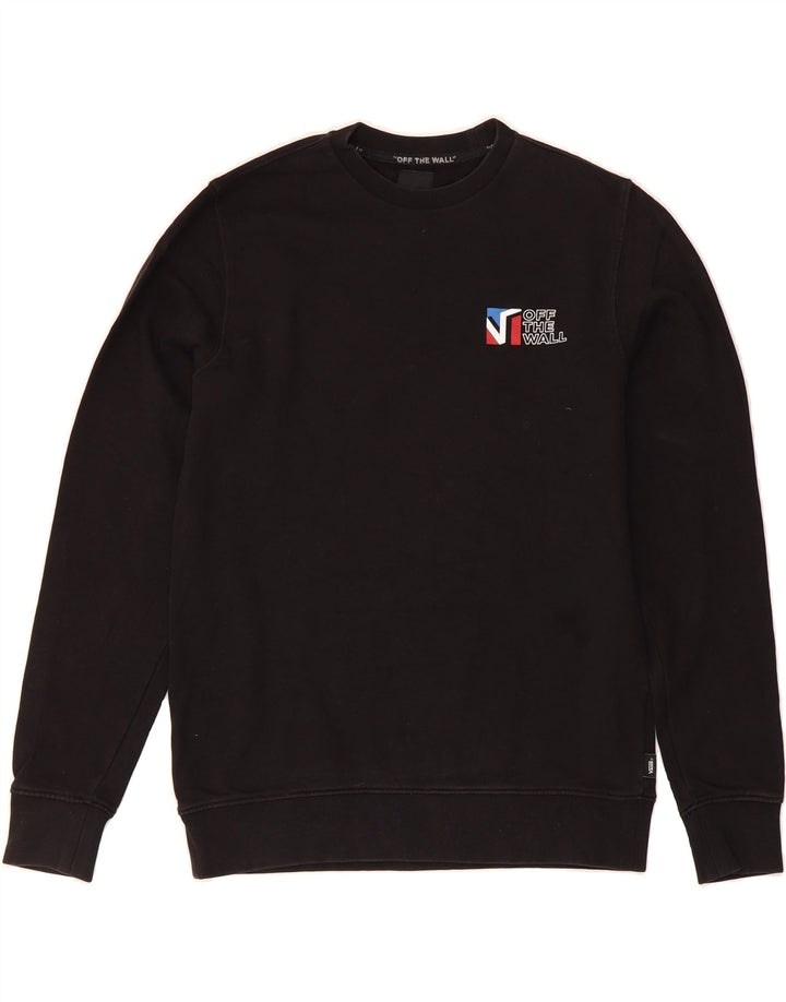 VANS Mens Graphic Sweatshirt Jumper XS Black Cotton Vintage Vans and Second-Hand Vans from Messina Hembry 