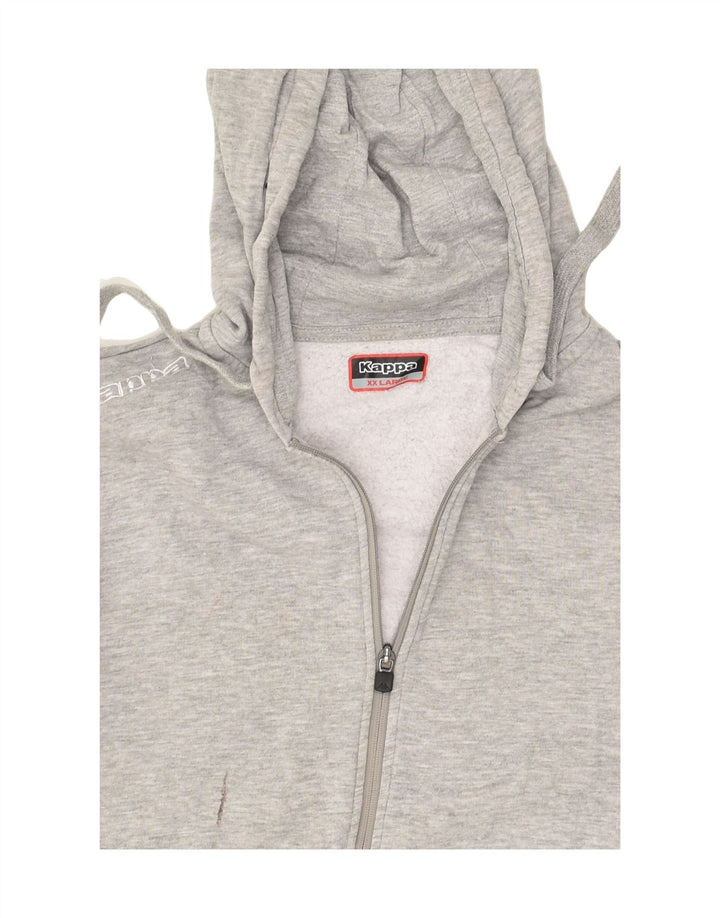 KAPPA Womens Zip Hoodie Sweater UK 20 2XL Grey Cotton | Vintage Kappa | Thrift | Second-Hand Kappa | Used Clothing | Messina Hembry 