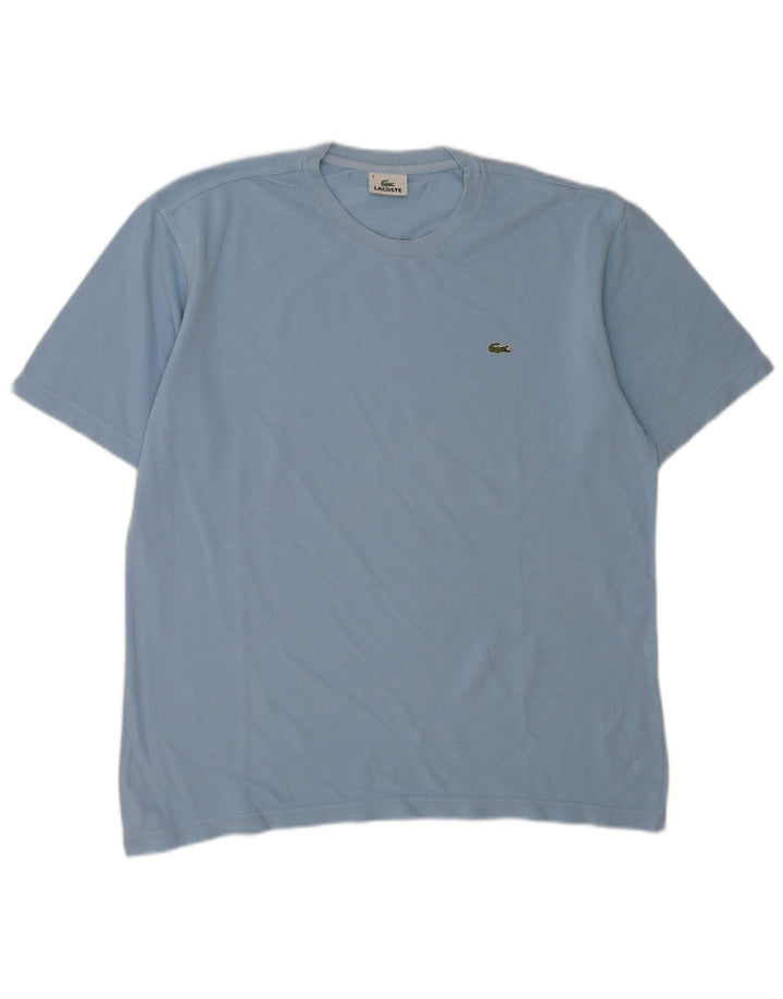 Camiseta masculina Lacoste tamanho superior 4 algodão azul médio
