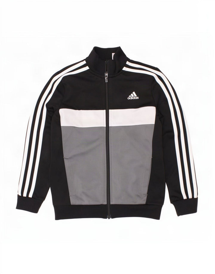 Jaqueta Adidas Meninos Treino Top 7-8 Anos Preto Colorblock Poliéster